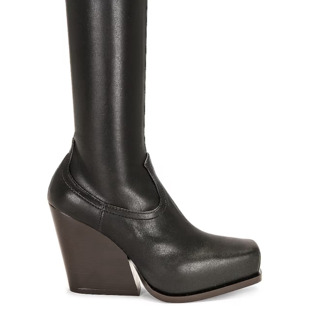 Stella McCartney Women’s Size 8 Knee High Cowboy Stretch Boots, Made In Italy